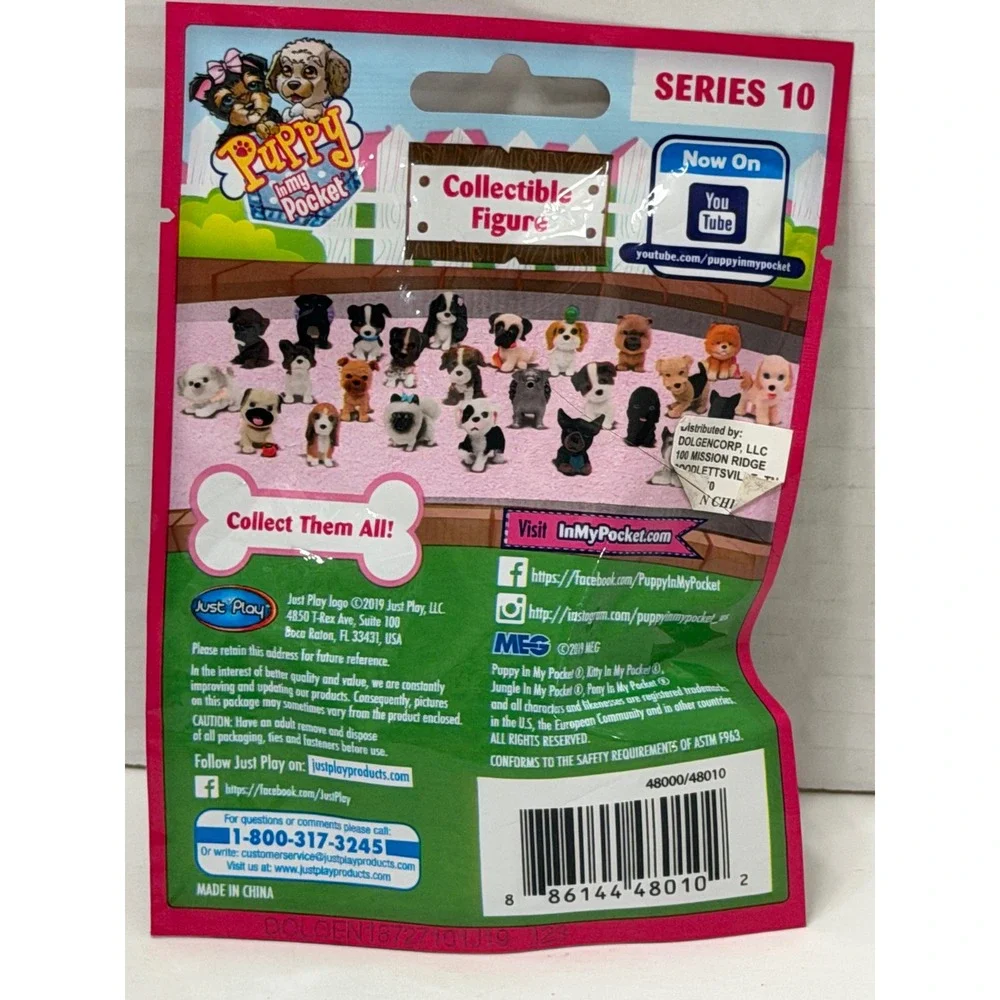 Puppy In My Pocket Series 10 Blind Bag Collectible Dog‎ Figure Just Play New
